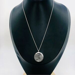 Stefani St. Jacques 925 Sterling Silver Modern Statement Pendant Necklace